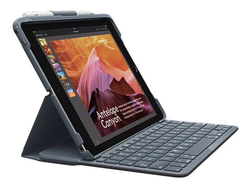 Logitech Slim Folio Tastatur-Case für iPad