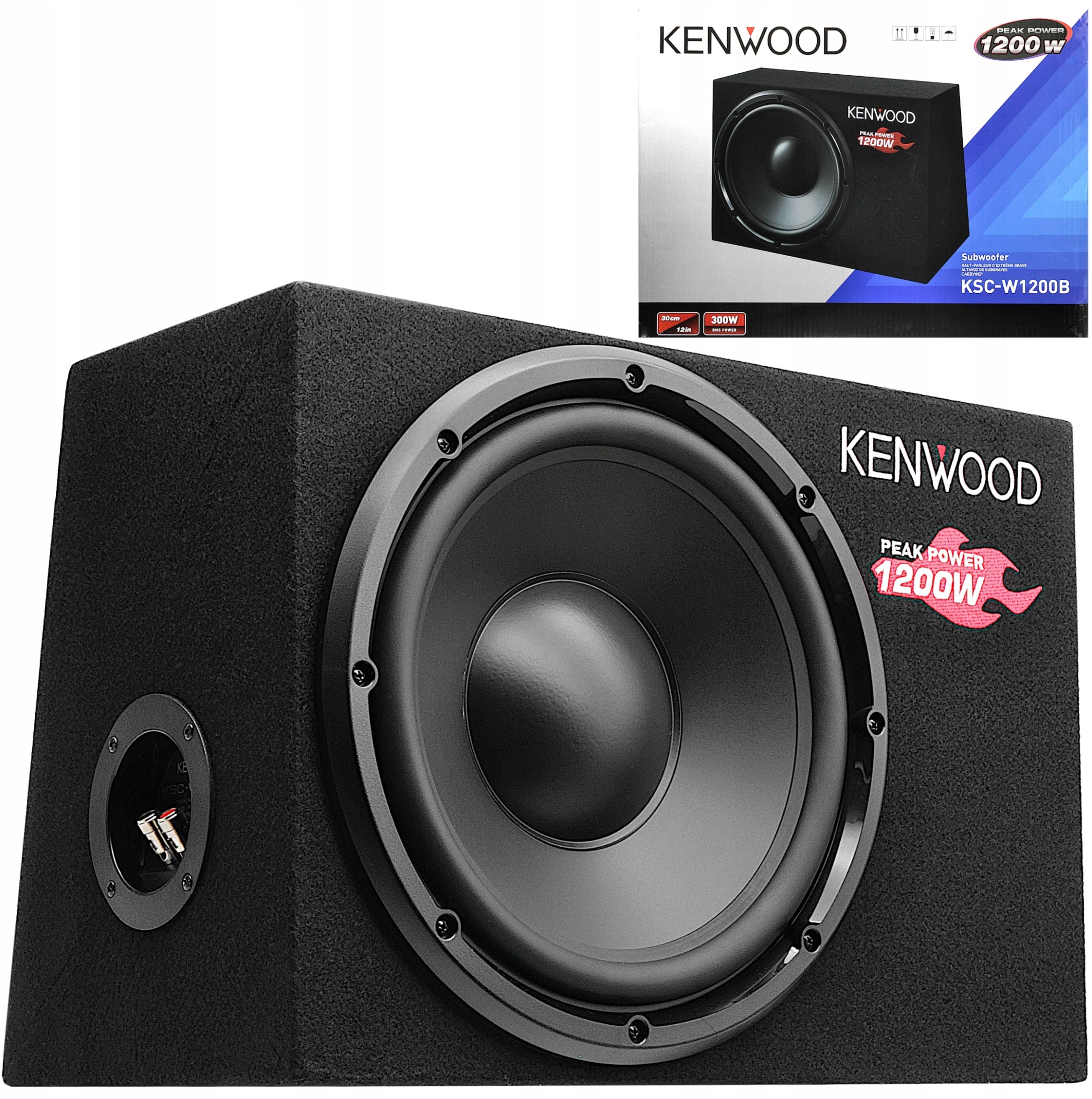 Kenwood KSC-W1200B car subwoofer Pre-loaded subwoofer