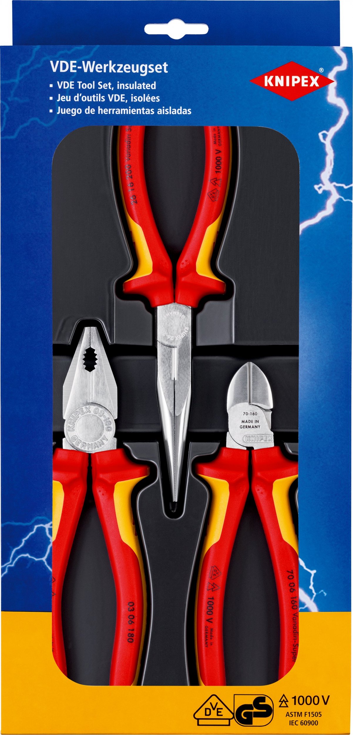 Knipex szczypce izolowane zestaw 3-sztuki (00