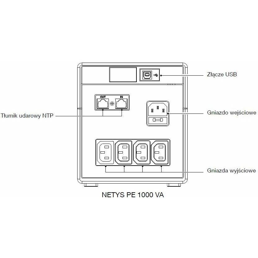 Socomec NETYS PE UPS 1000VA/600W230V/AVR/4XIEC 320