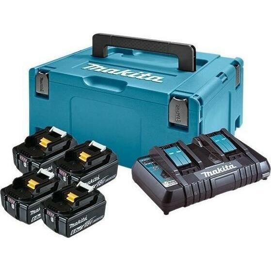 Makita ZESTAW ZASILAJĄCY 18V MAKPAC (4*BL1860B+DC18RD)