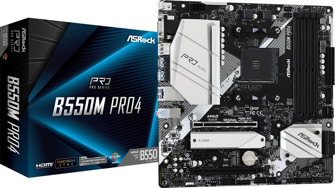 Asrock Motherboard B550M Pro4 AM4 4DDR4