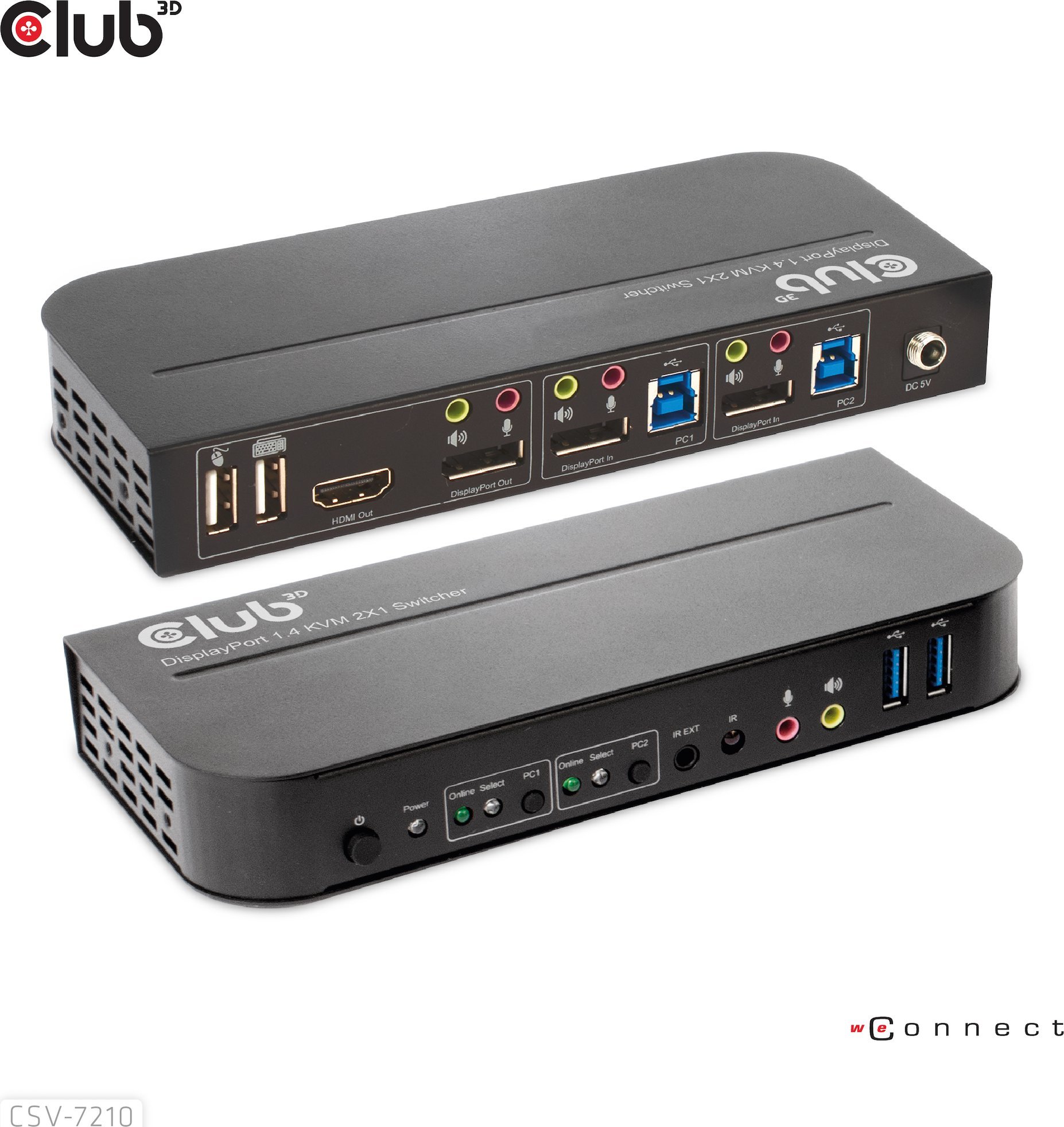 Club 3D VIDEO SWITCH KVM DP/HDMI/CSV-7210