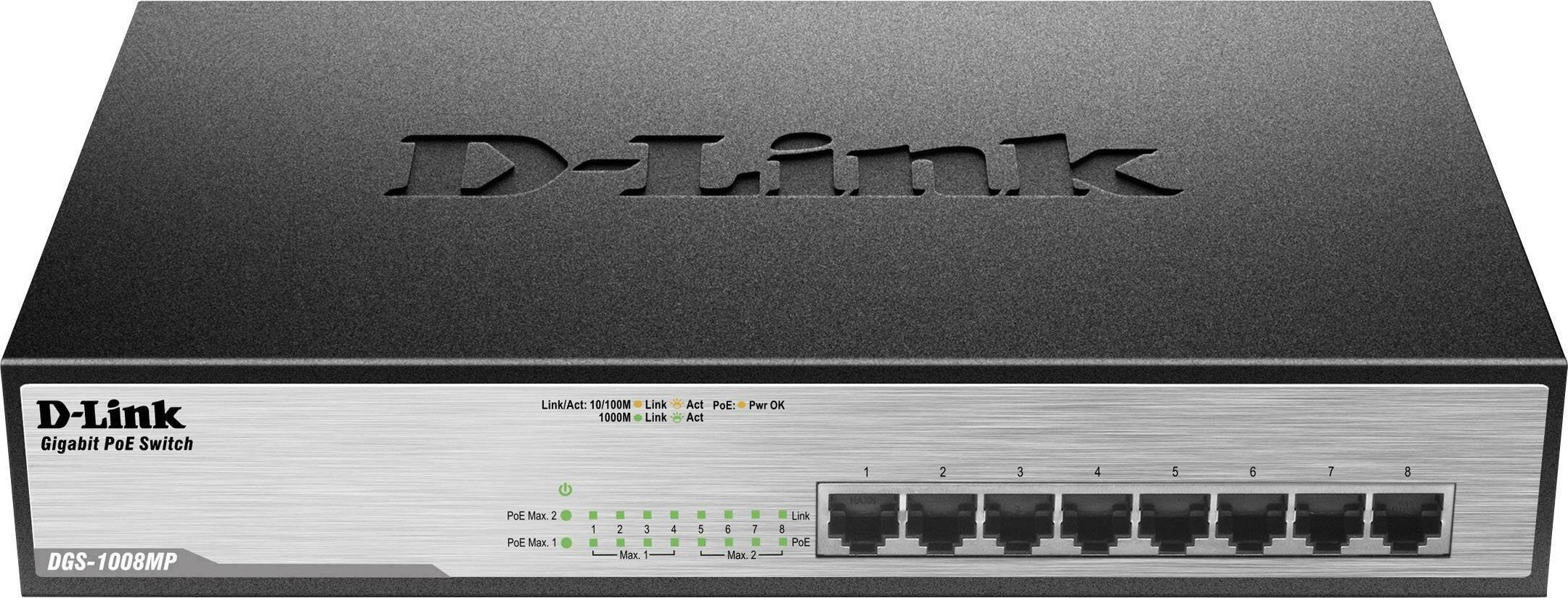 DLINK Switch Unmanaged DGS-1008MP 8xGbE |