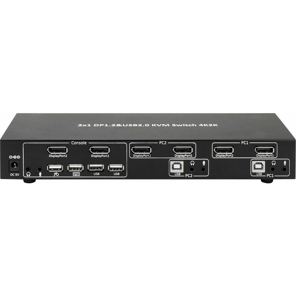 Techly IDATA DP-KVM2 KVM switch Black