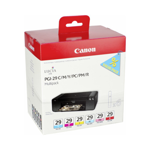 Canon PGI-29 MBK/PBK/DGY/GY/LGY/CO – balenie viacerých