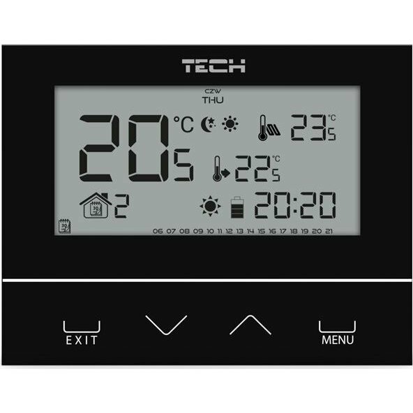 Tech Sterownik pokojowy ST-293v3 czarny, dwustanowy