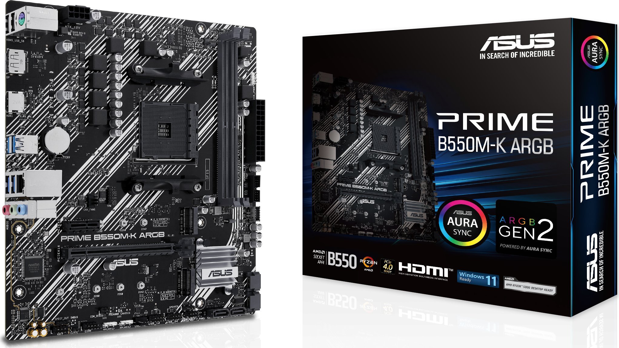 ASUS PRIME B550M-K ARGB/AM4/mATX | 90MB1GC0-M0EAY0
