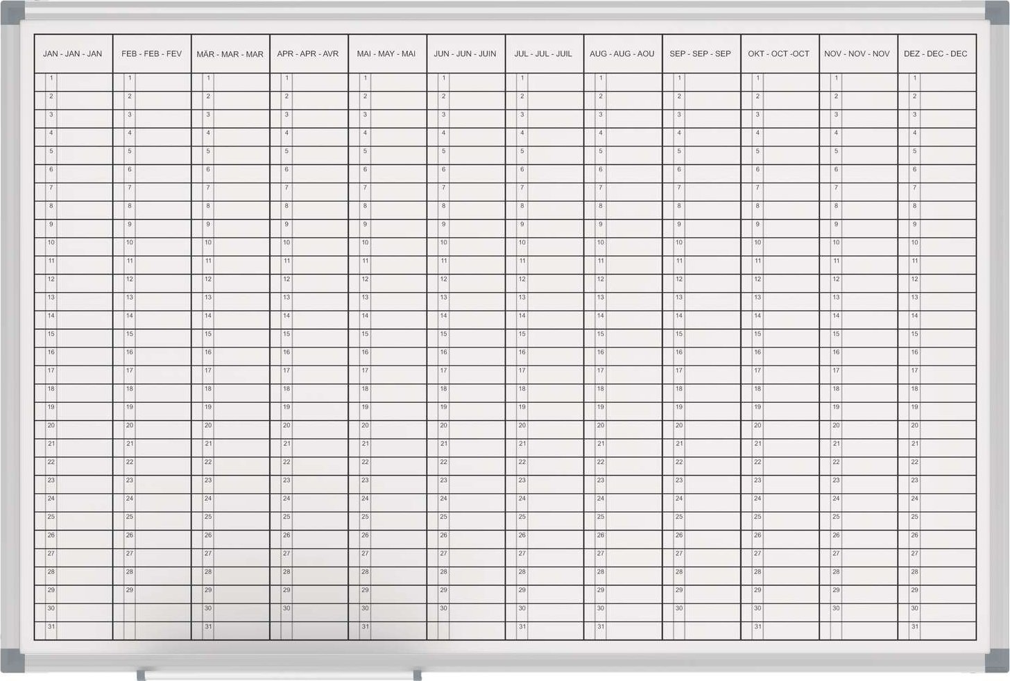 Maul MAUL Whiteboard Jahresplaner MAULstandard 60x90cm