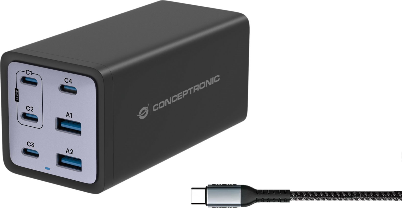 Ładowarka Conceptronic Ozul GaN 2x USB-A