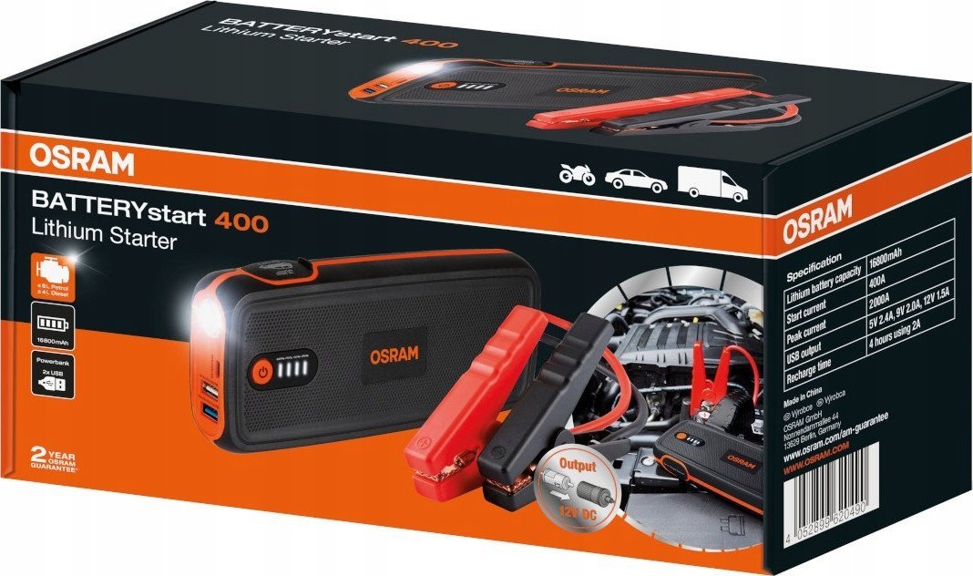 OSRAM Dzinēja iedarbināšanas ierīce BOOSTER 400