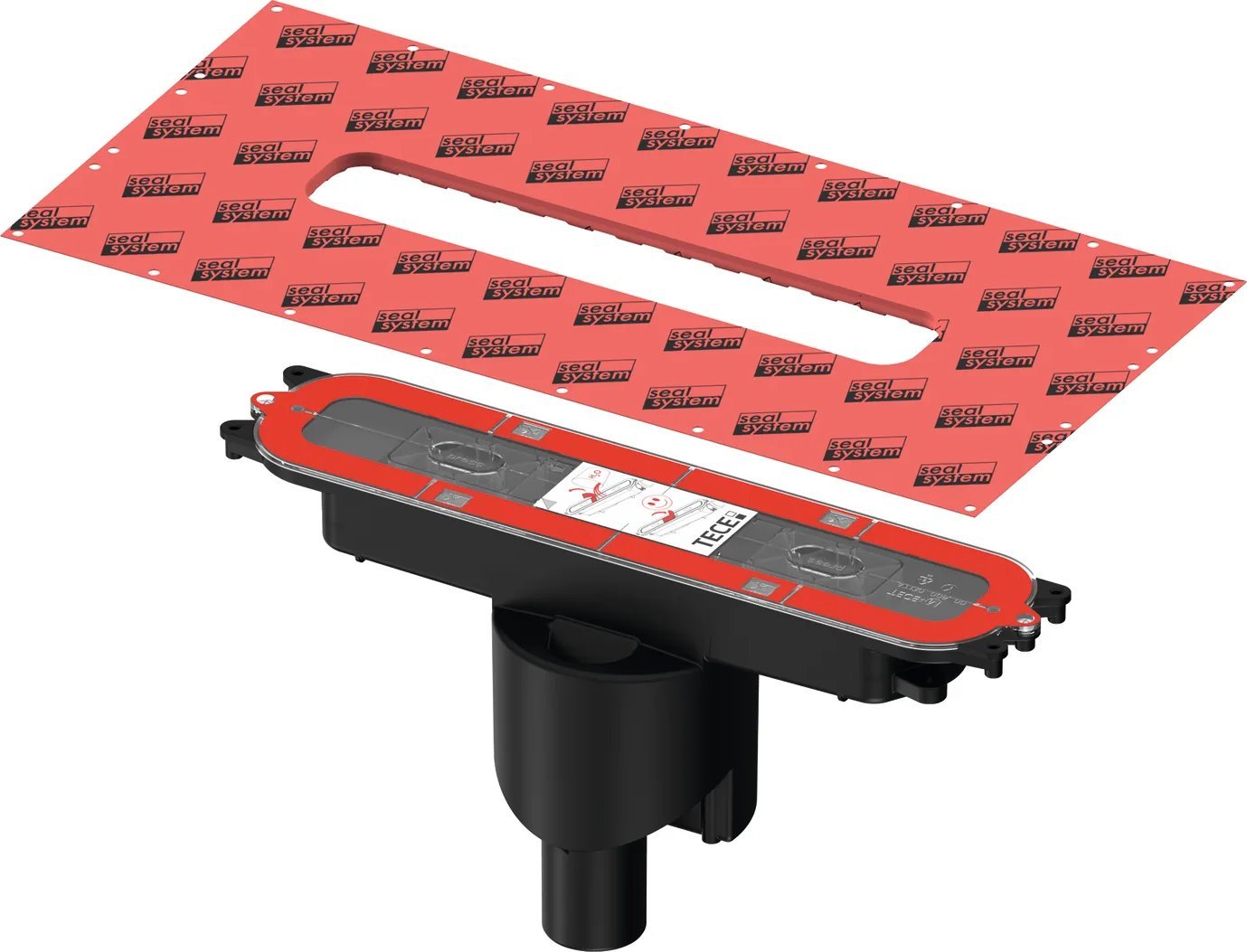Tece TECEdrainprofile drain, vertical, DN50 outlet