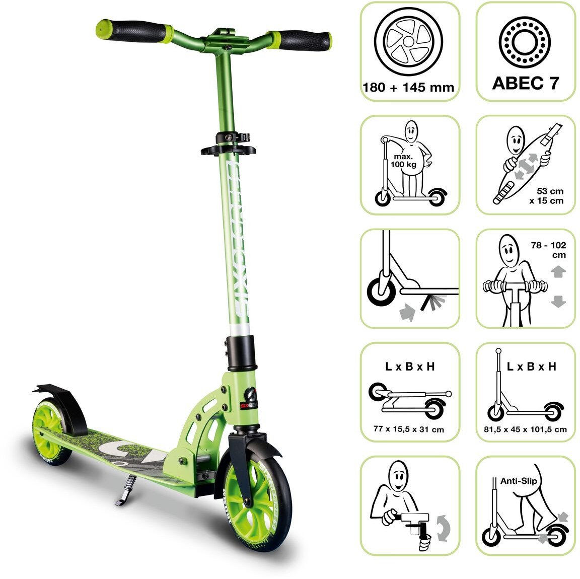 SixDegrees Six Degrees Aluminium Scooter 180/145