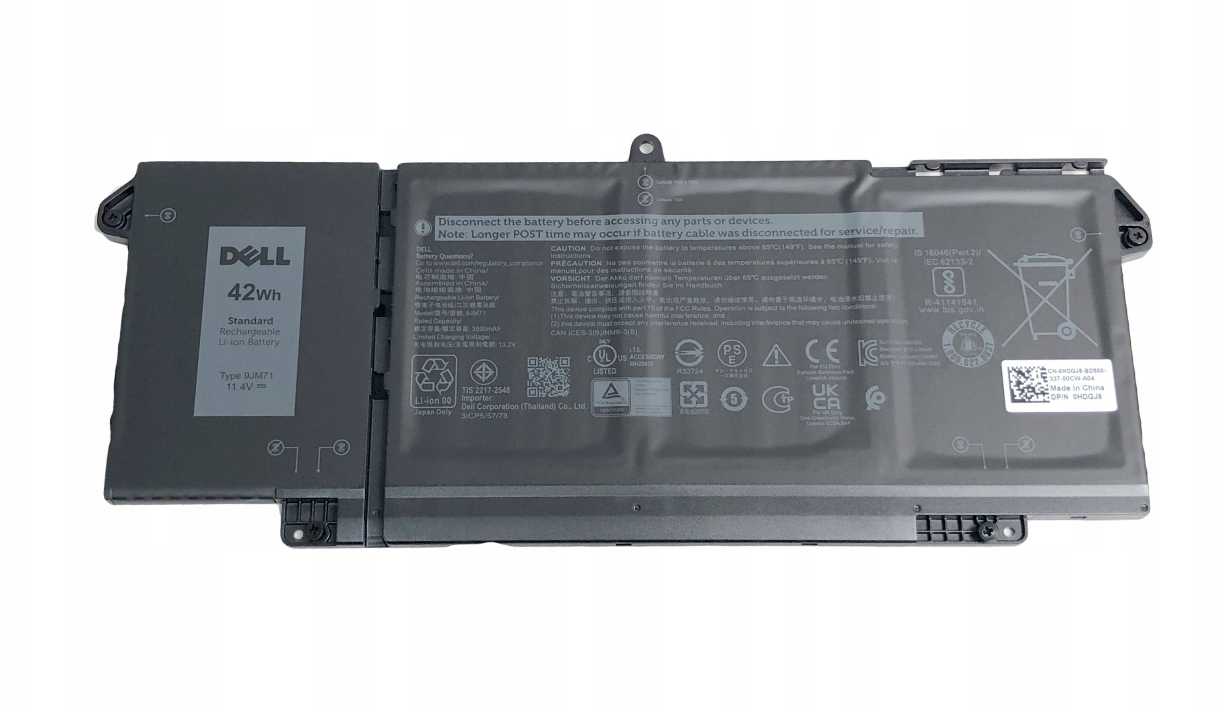 Bateria Dell 42Wh lithium-ion battery for
