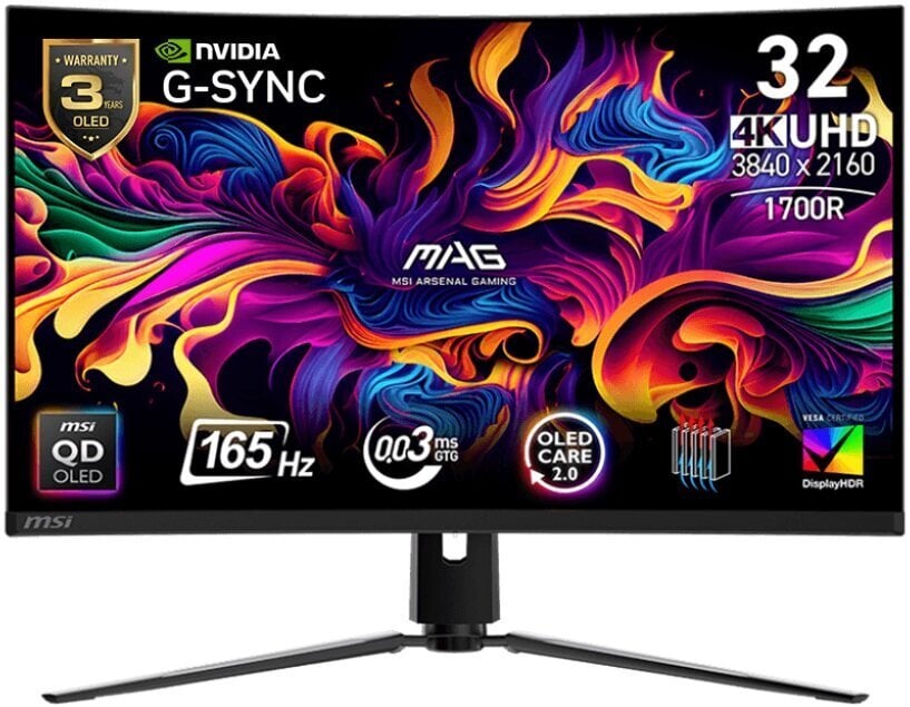 MSI MAG/321CUP/31,5"/QD-OLED/4K UHD/165Hz/0,03ms/Černá/3R