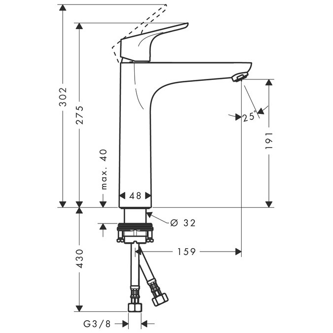 Bateria umywalkowa Hansgrohe Focus stojąca chrom