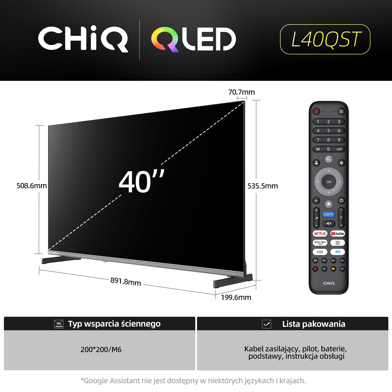 Telewizor CHiQ L40QST QLED 40`` Full