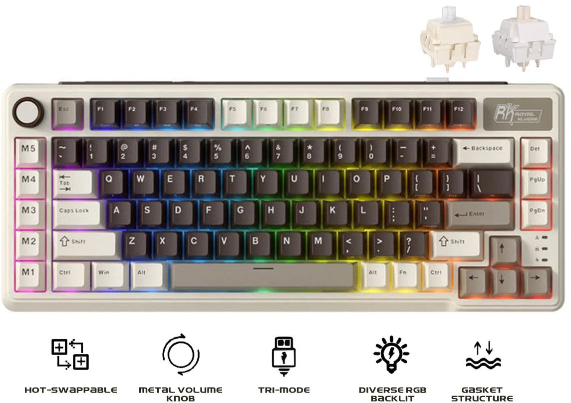 Klawiatura Royal Kludge RK L75 Mocha