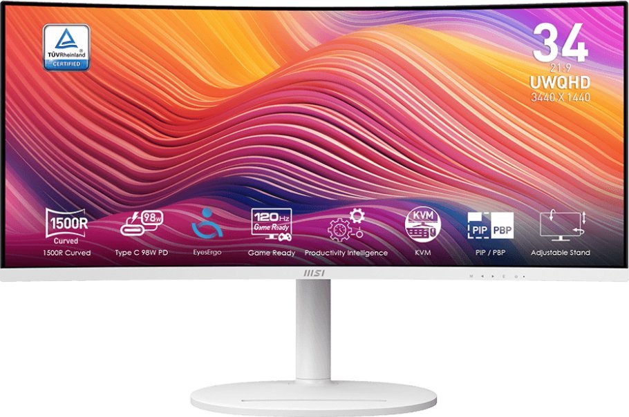 MSI Modern/MD342CQPW/34"/VA/3440x1440/120Hz/1ms/White/ 2R | Modern