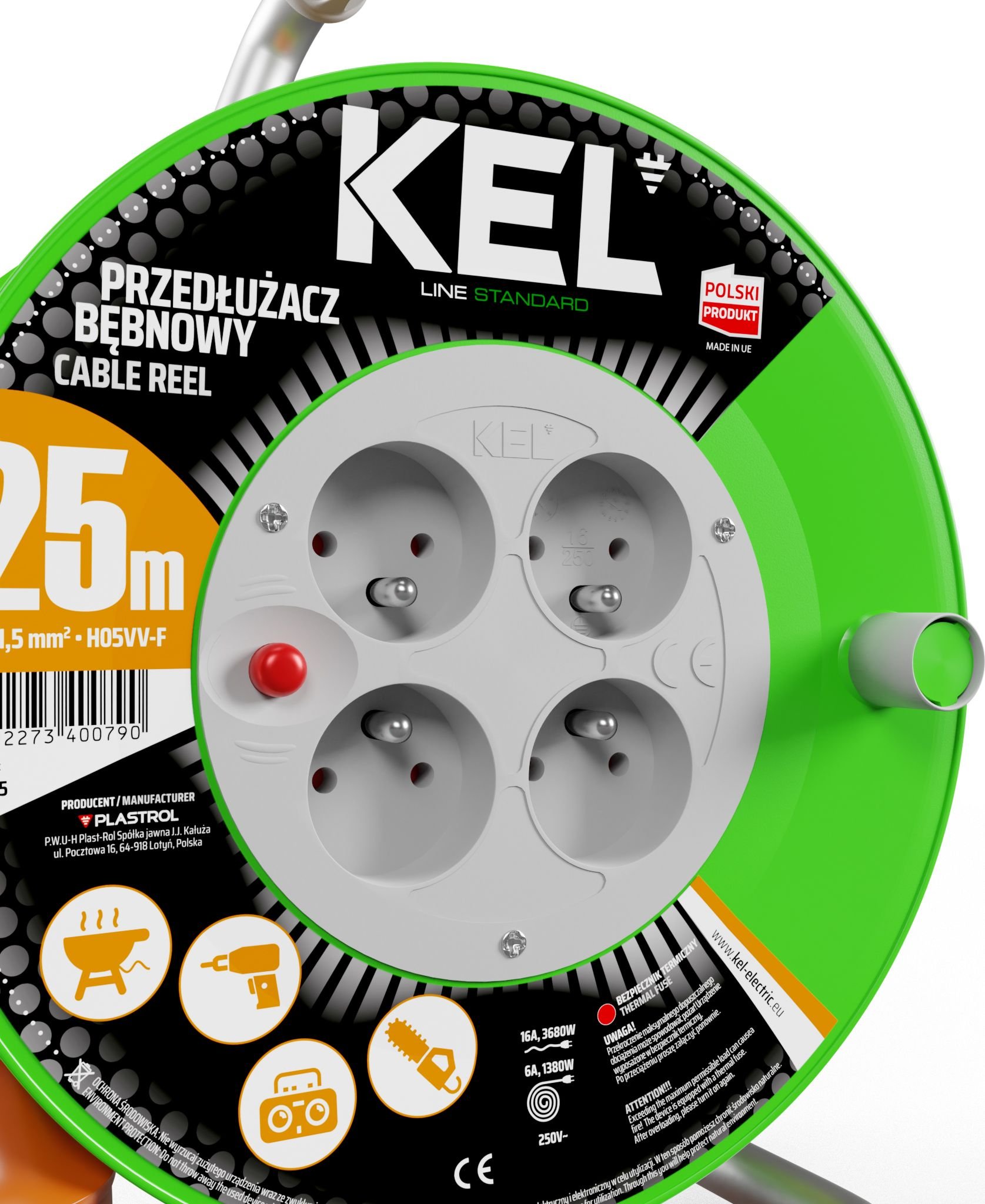 KEL Przedłużacz bębnowy STANDARD LINE 25m