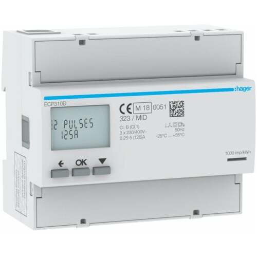 Hager Licznik energii elektrycznej 3-f, 125A