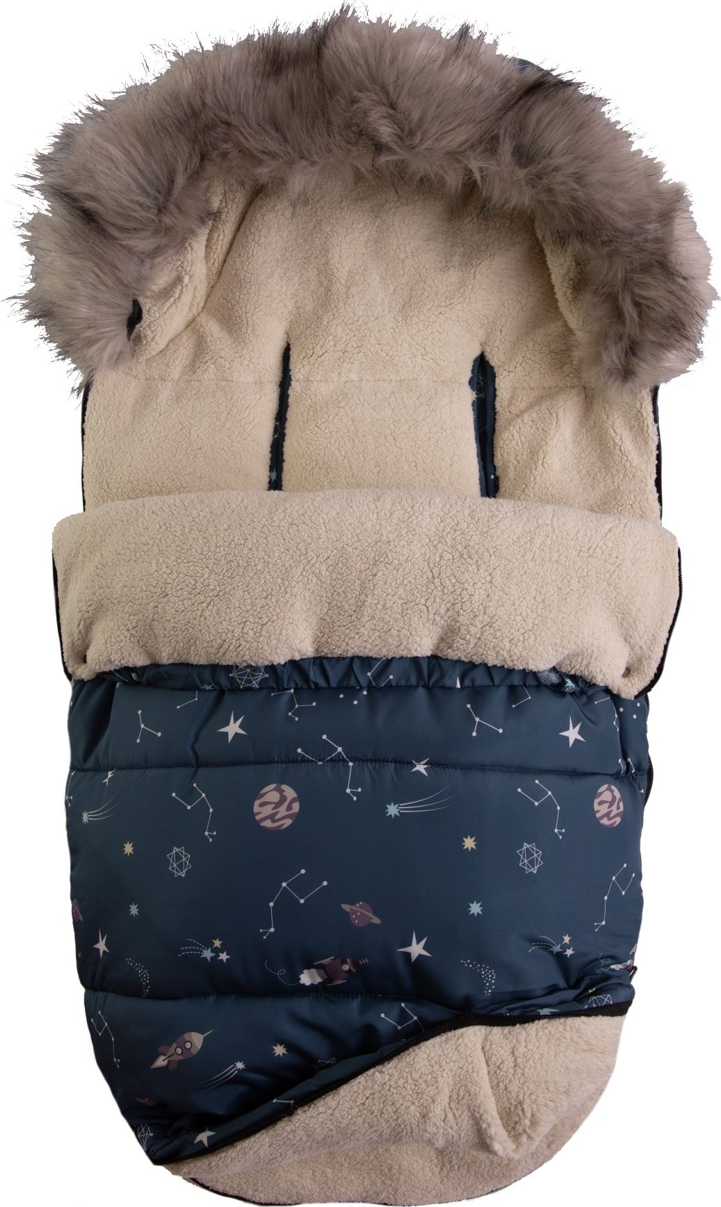 BabyMatex Śpiworek Nieprzemakalny Venus+Mufka V-08 kosmos