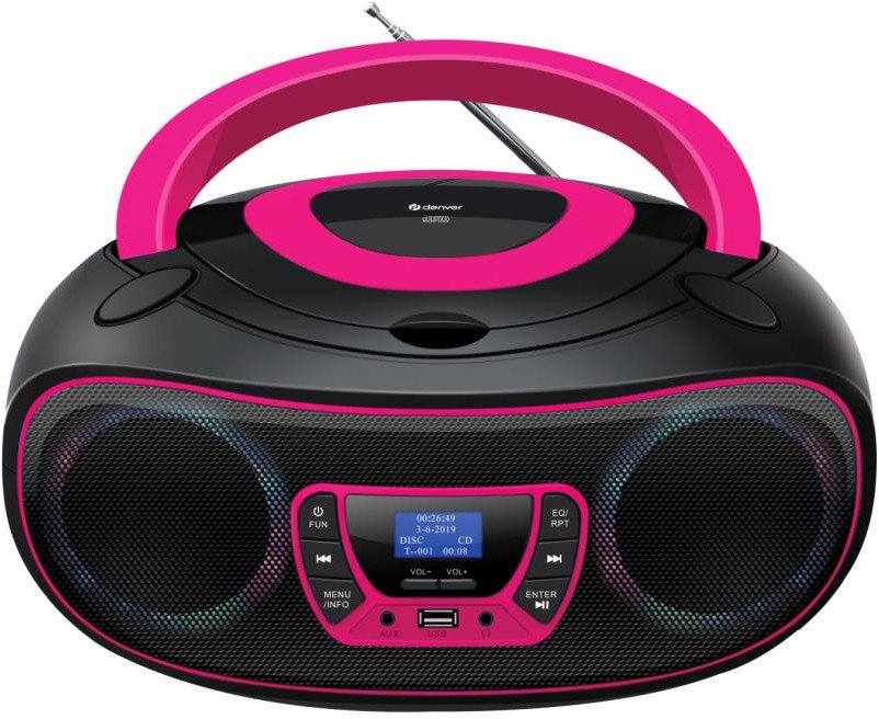 Radioodtwarzacz Denver Boombox TDB-212P różowy |