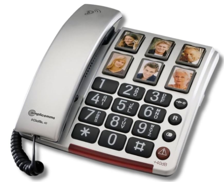 Amplicomms BIGTel 40 plus, Großtastentelefon Silber