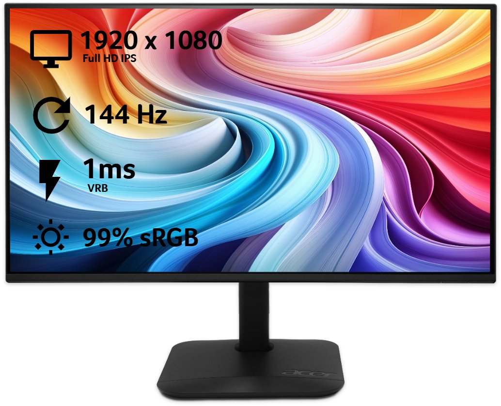 Acer/KA242YP6bip/23,8"/IPS/FHD/144Hz/1ms/Černá/2 R | UM