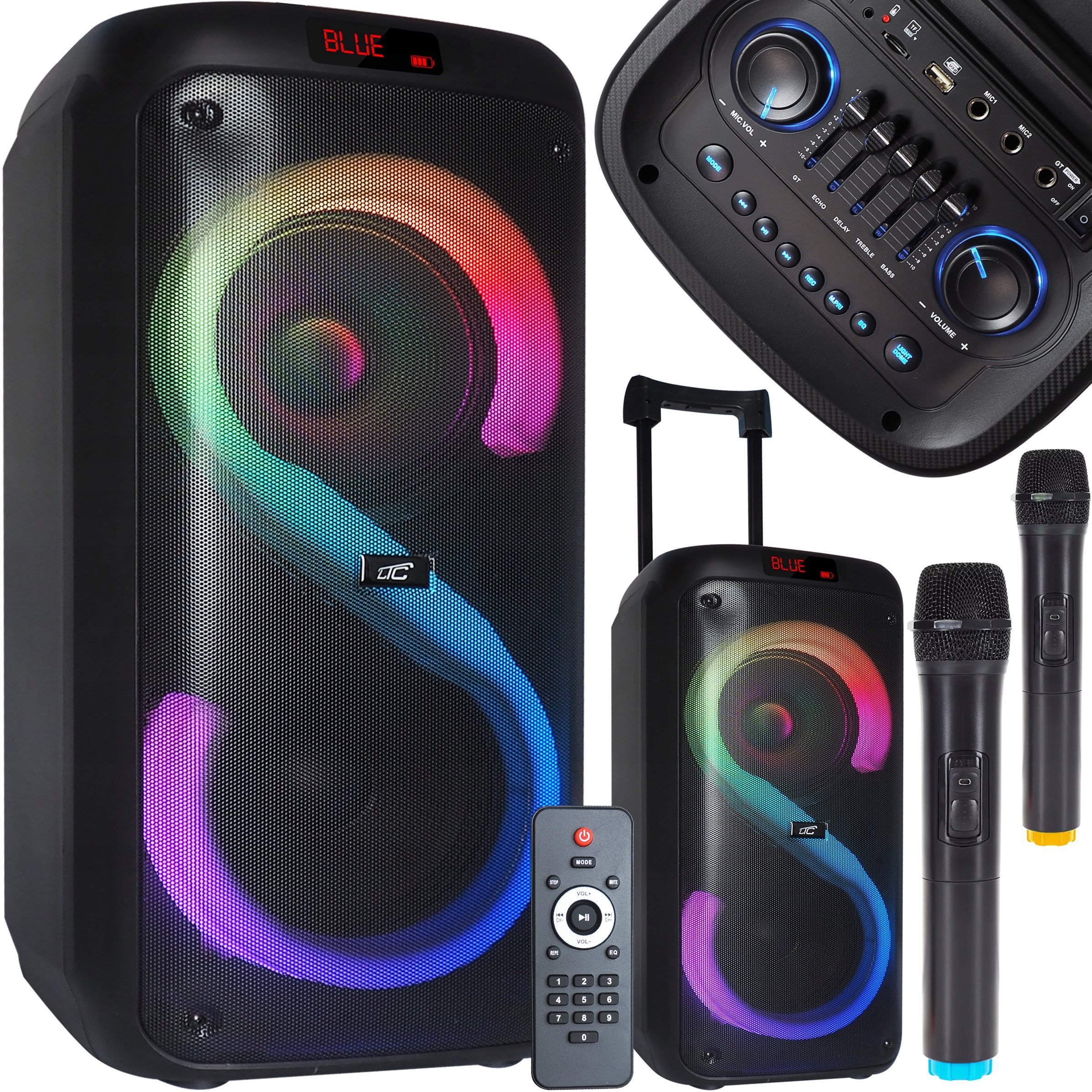 Głośnik LTC bluetooth RGB 2x8" 400W
