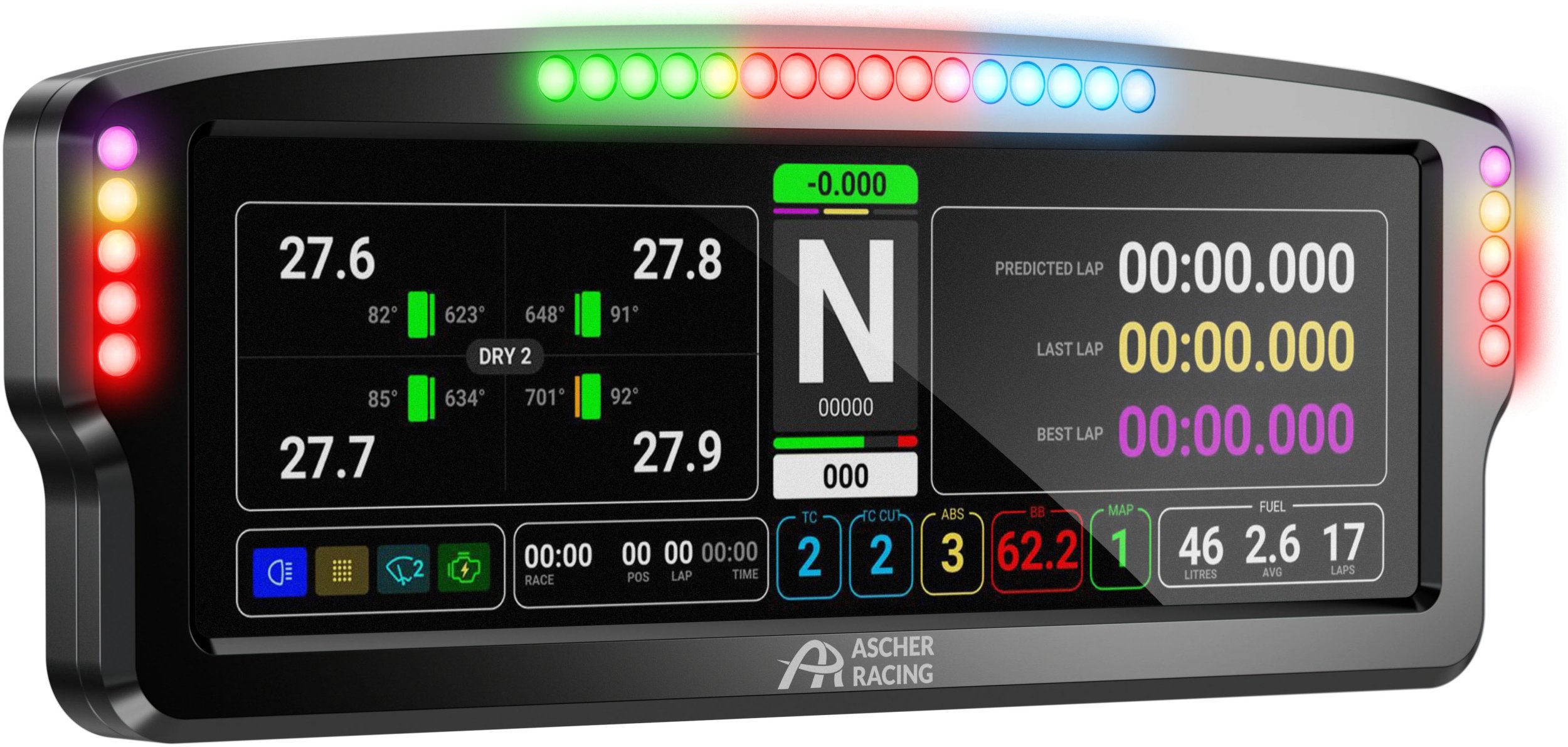 Ascher Racing Dashboard, 7,85" Zoll