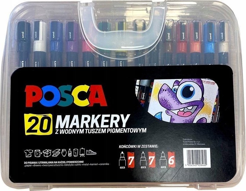 Uni Mitsubishi Pencil Markery w plastikowej