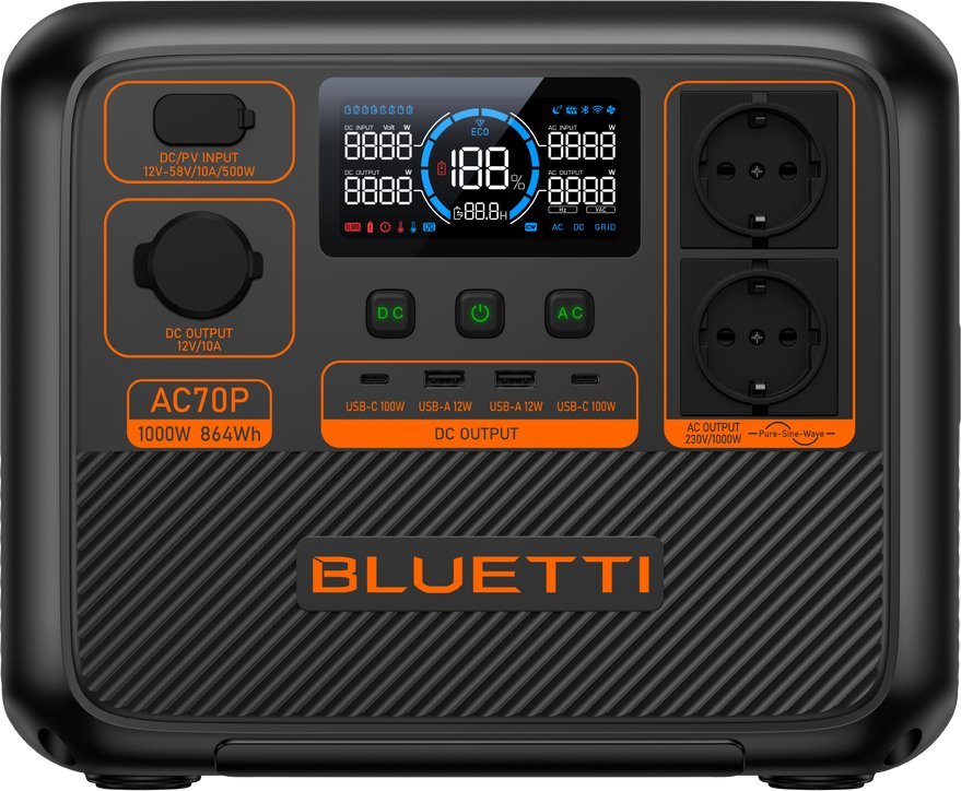 Bluetti Stacje zasilania AC70P 864 Wh
