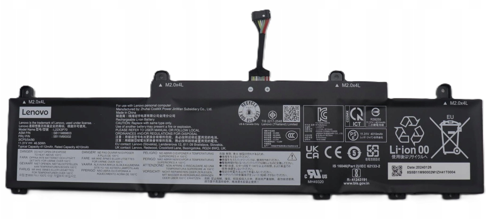 Bateria Lenovo Internal 3-cell Lithium-Ion |