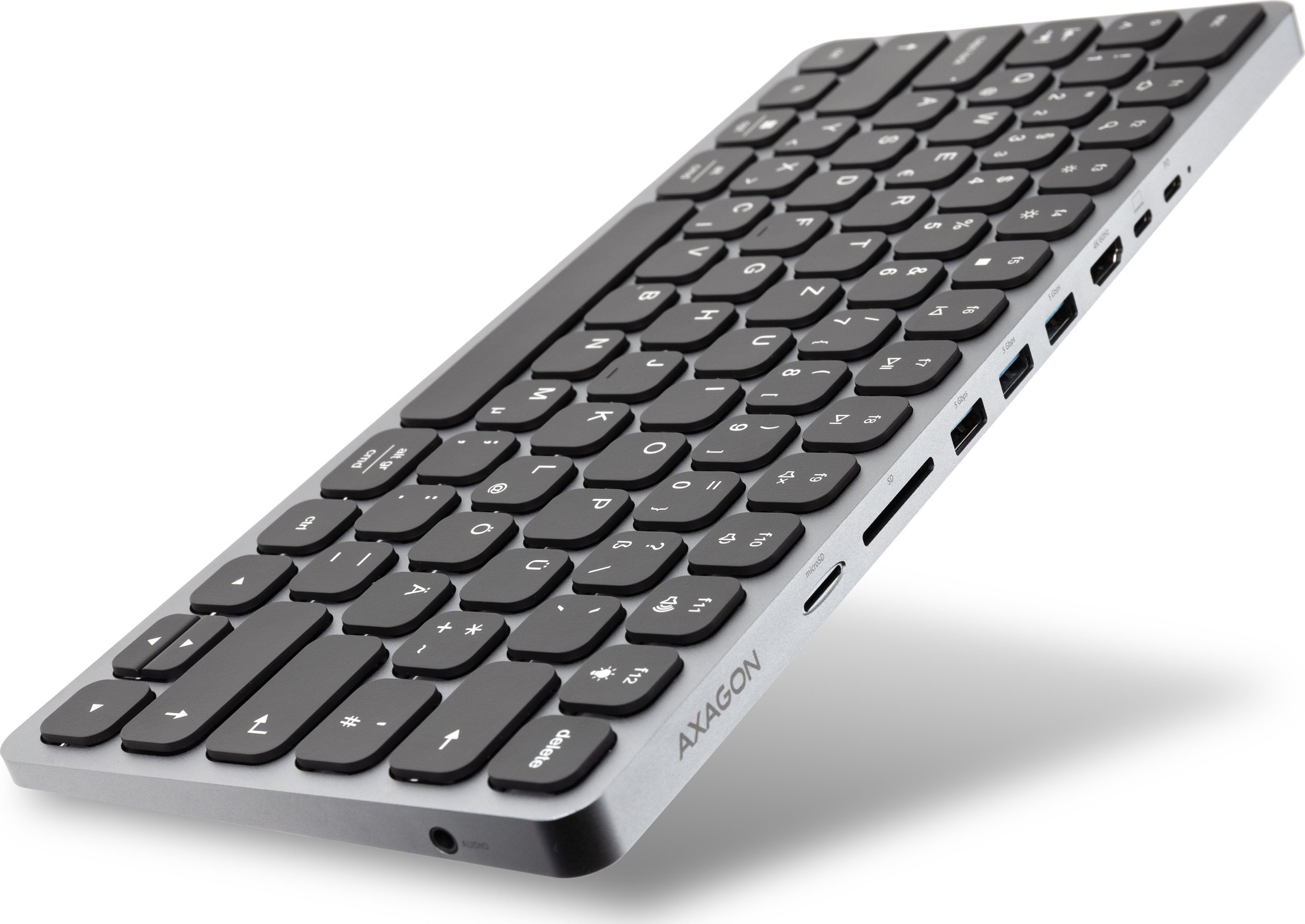 AXAGON HMC-KB USB-C Keyboard, microSD/SD, 3x