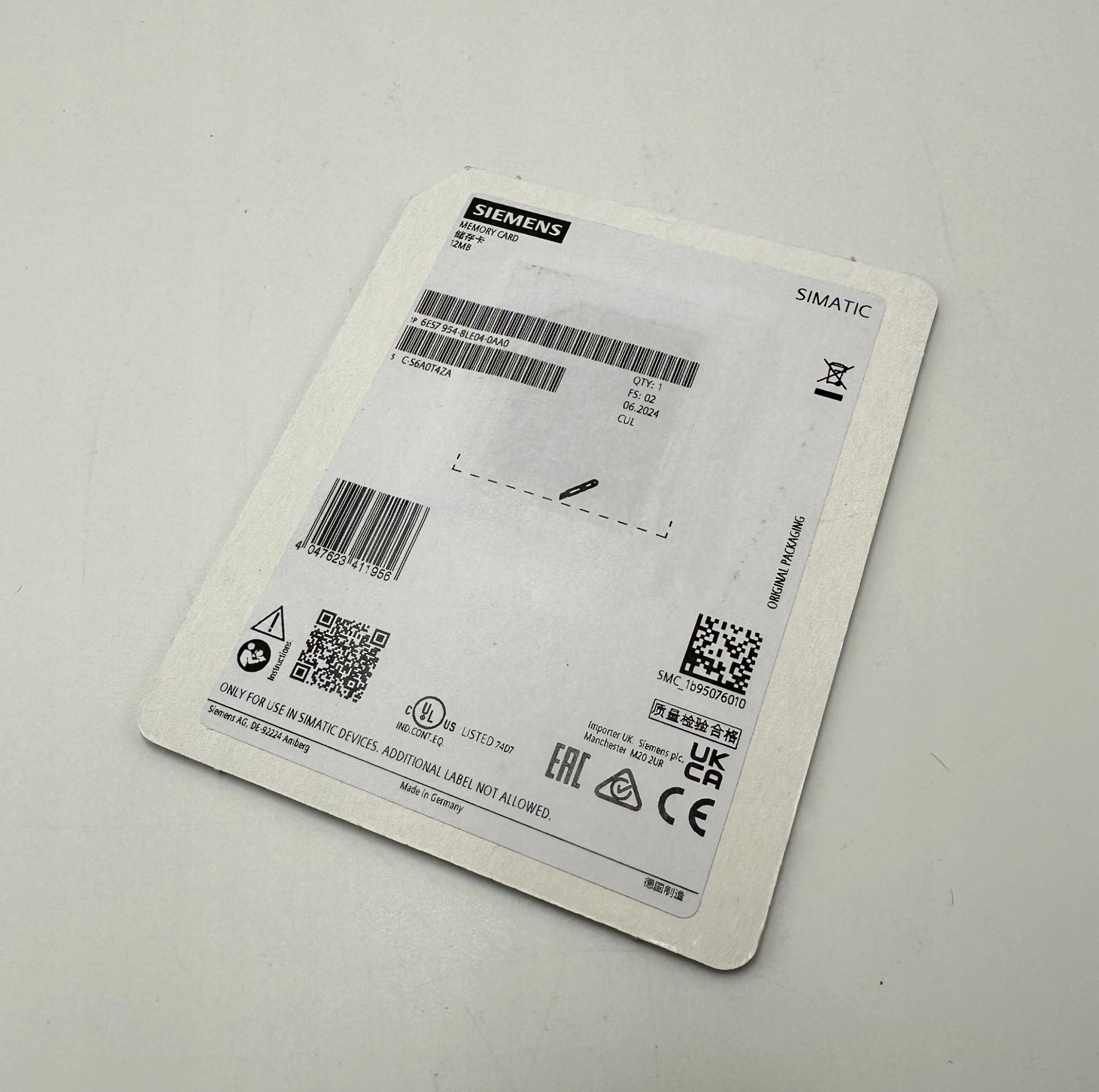 Pamięć dedykowana Siemens SIMATIC S7 karta