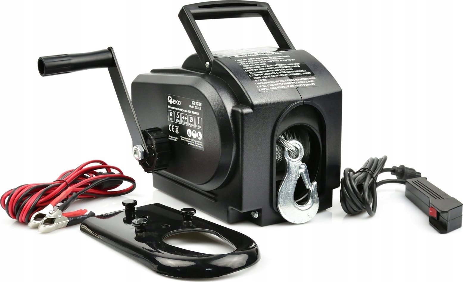 Geko Wyciągarka elektryczna przenośna 12V 2000LB