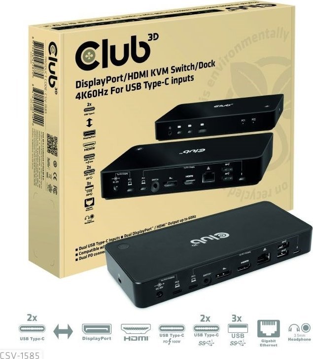 Club 3D Club3D KVM Switch 4K60Hz