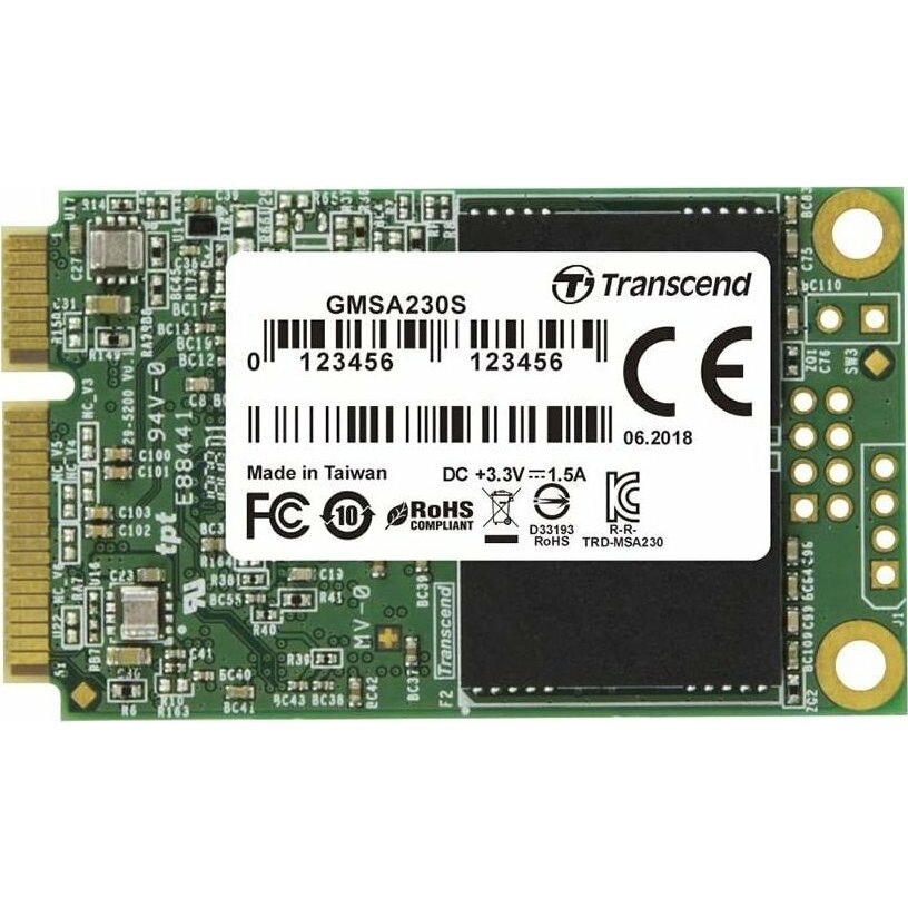 SSD|TRANSCEND|64GB|mSATA|SATA 3.0|3D NAND|Write speed 200