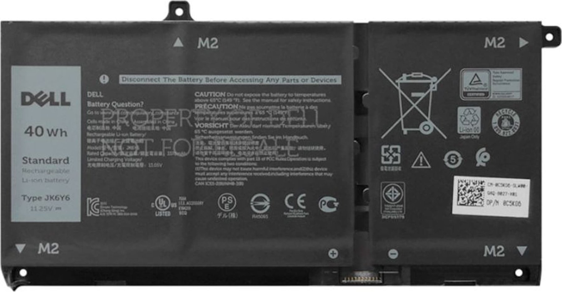 Bateria Dell Battery, 40WHR, 3 Cell