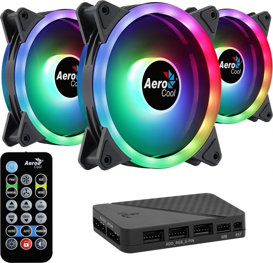 Aerocool DUO12PRO Kit 3xFan 12cm ARGB