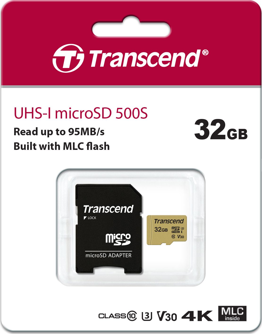 Karta Transcend 500S MicroSDHC 32 GB
