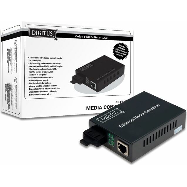 Konwerter światłowodowy Digitus 100BaseTX do 100BaseFX