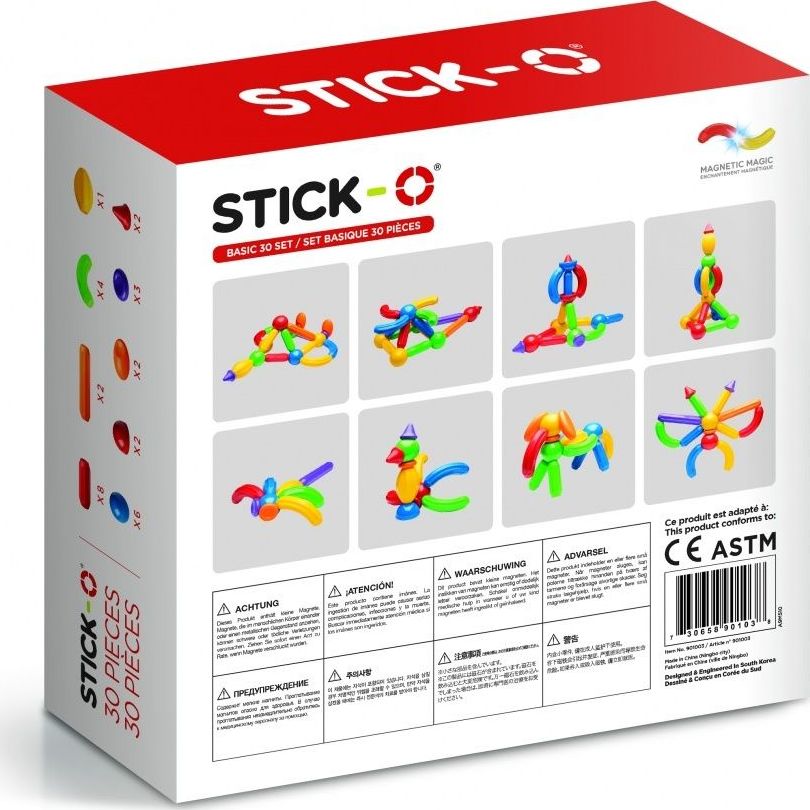 Magformers Klocki magnetyczne Stick-O Basic 30