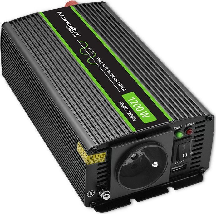 Qoltec Monolith power adapter/inverter Auto/Indoor 600