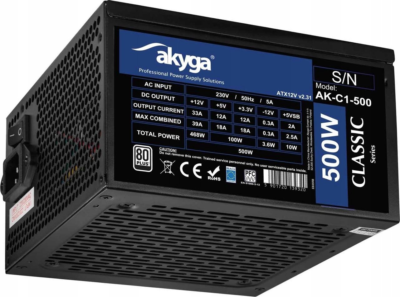 Akyga AK-C1-500 ATX 500W PRO SERIES