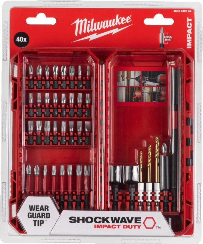 Milwaukee Zestaw końcówek/bitów+wiertła+uchwyt SHOCKWAVE 40 elem