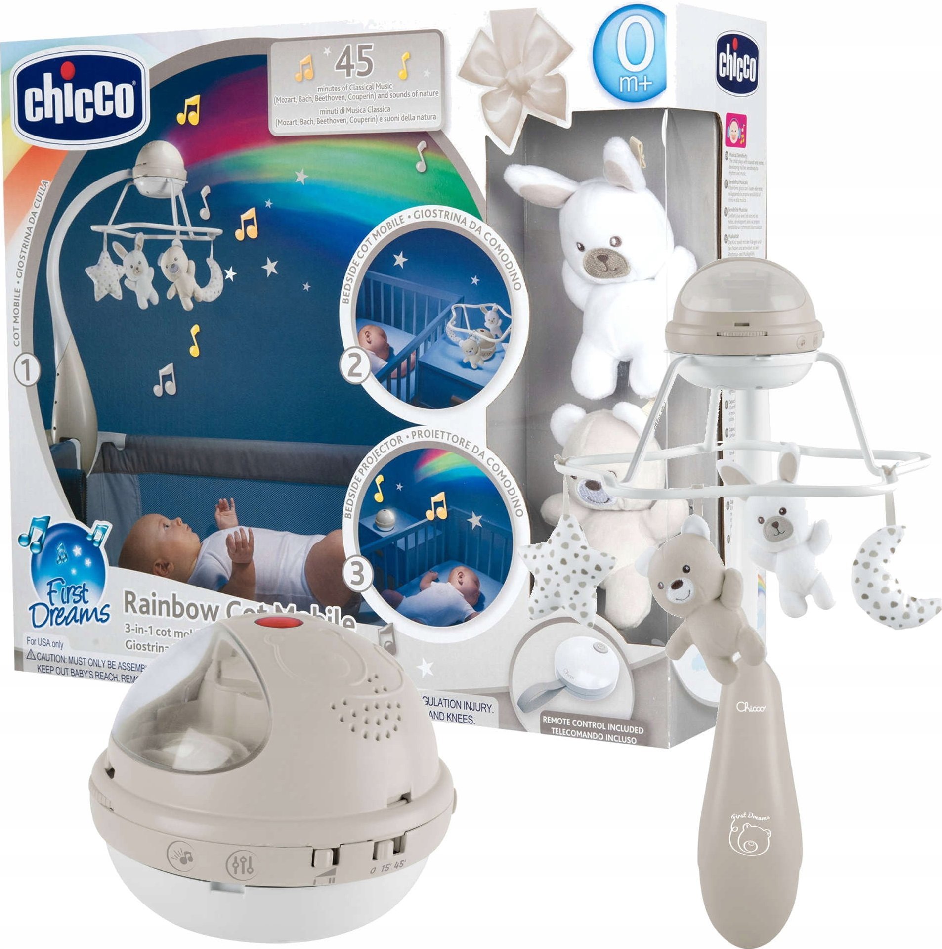 Chicco Karuzela First Dreams Rainbow 3w1