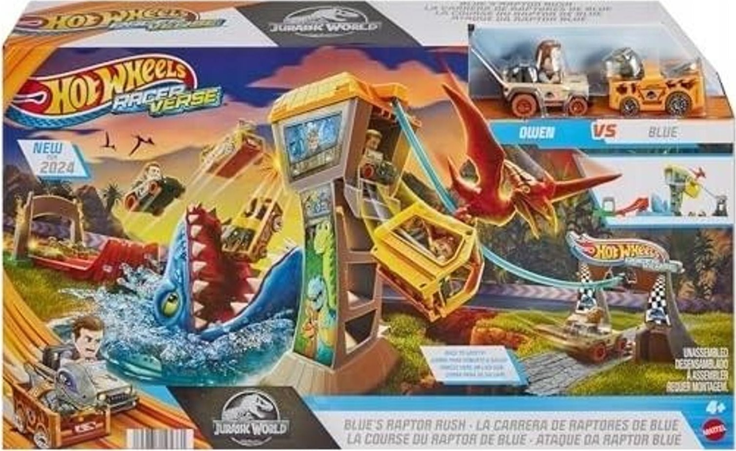 Mattel HW KOLEJKA LINOWA BLUE JURASSIC