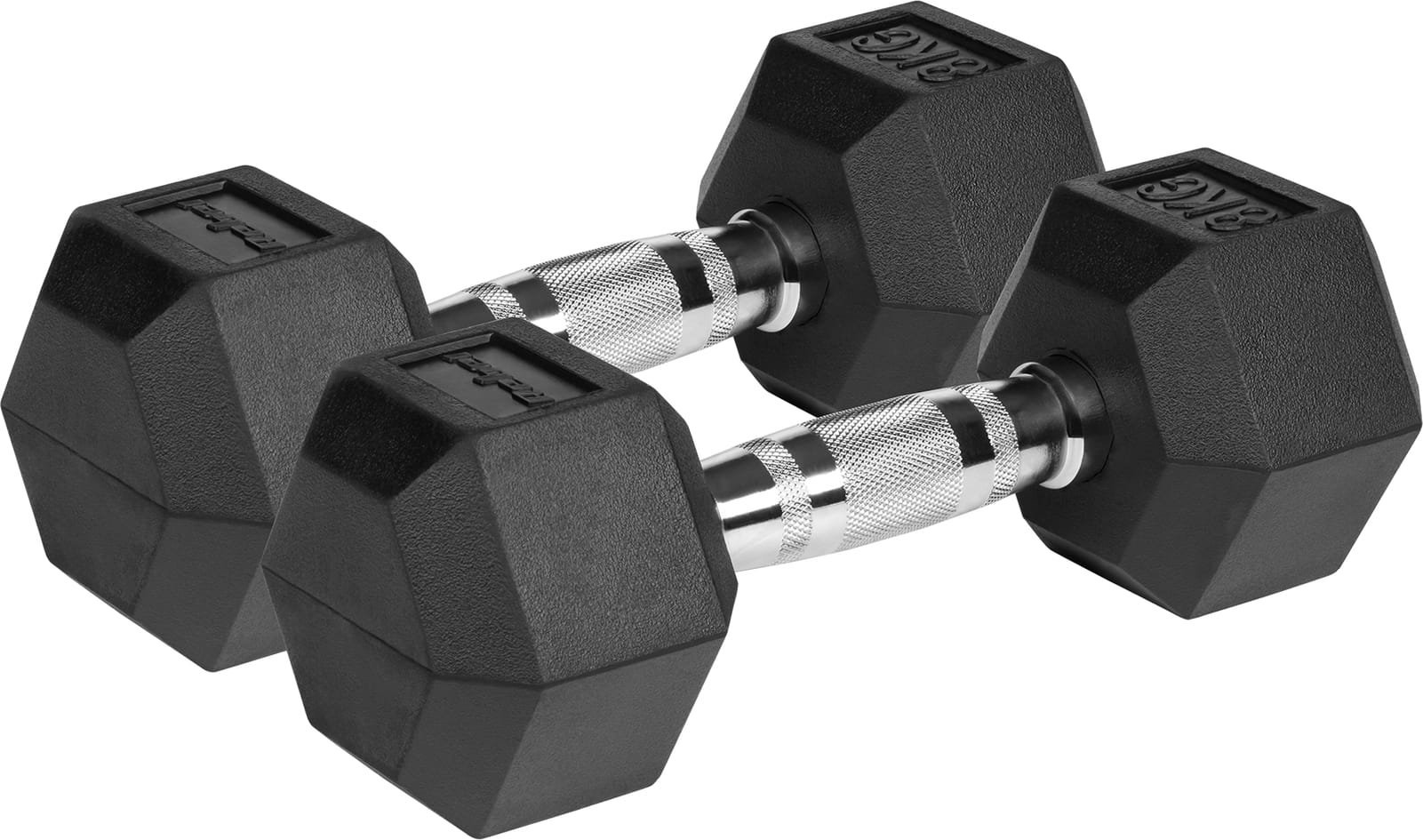 REBEL ACTIVE Rubber-coated cast iron dumbbells
